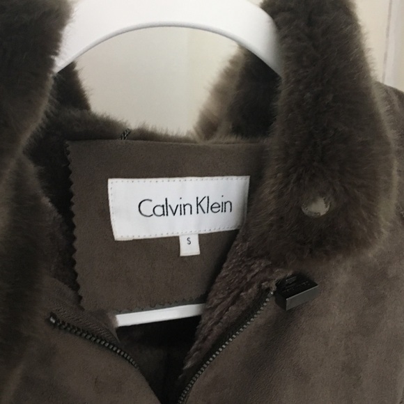 Calvin Klein Faux fur hood coat - Picture 3 of 3